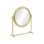 Round Antique Brass & Zebrano Dressing Table Mirror