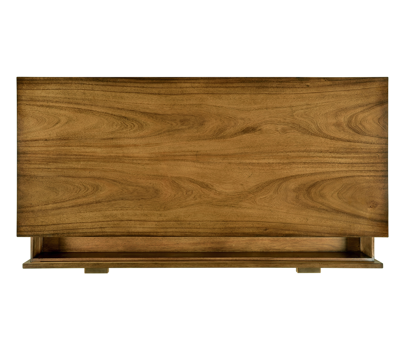 Rectangular Medium Brown Elm Chest of Five Drawers