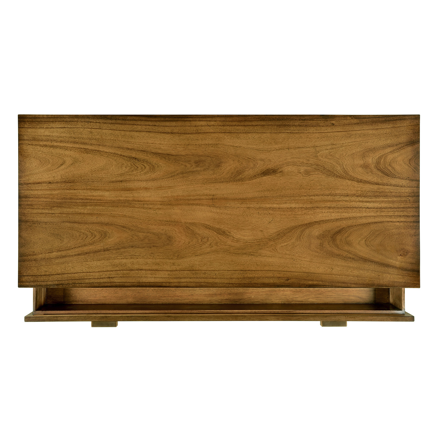 Rectangular Medium Brown Elm Chest of Five Drawers