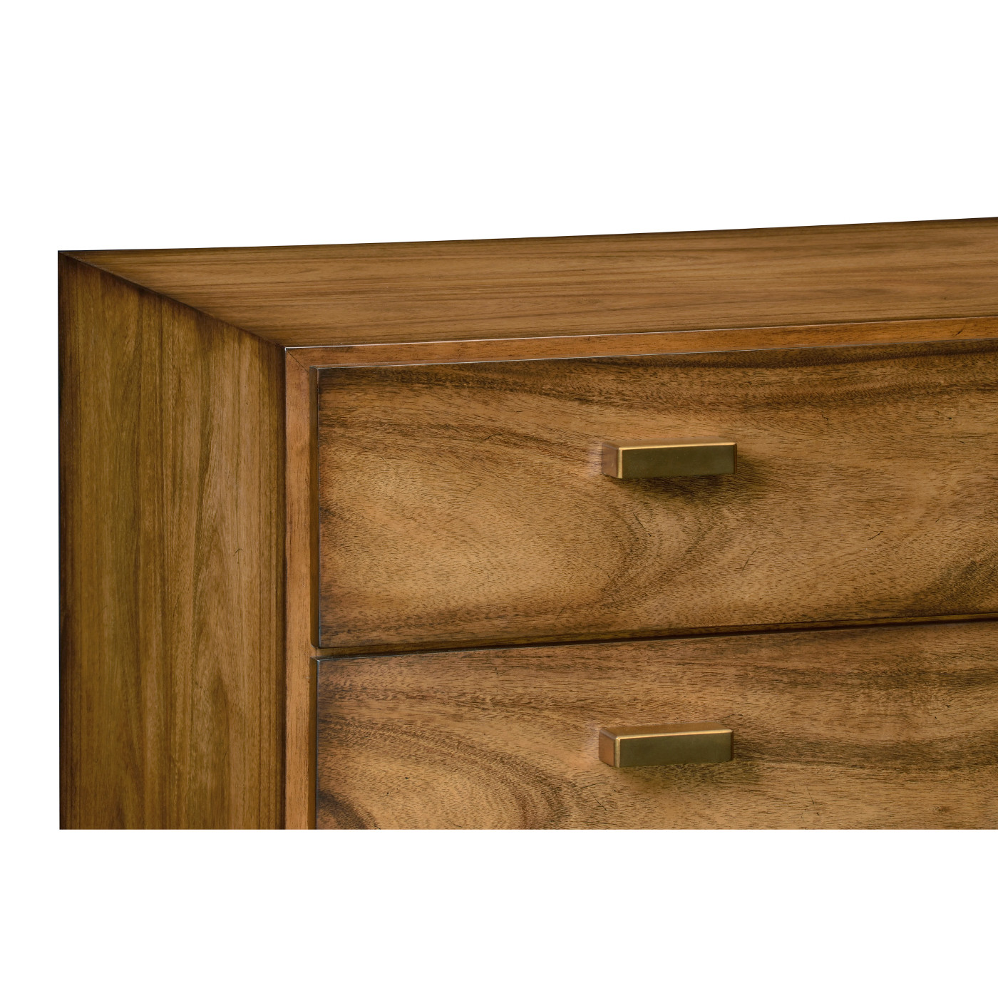 Rectangular Medium Brown Elm Chest of Five Drawers