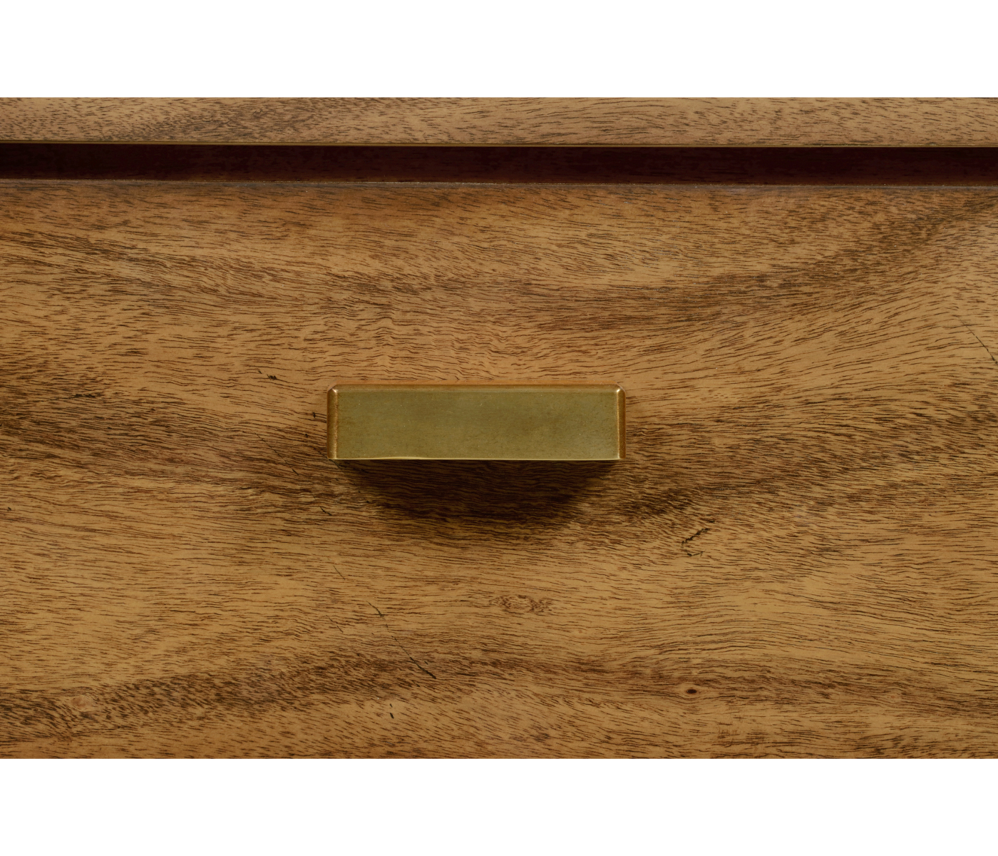 Rectangular Medium Brown Elm Chest of Five Drawers