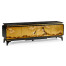 Modern Asian Smoky Black & Gold Entertainment Cabinet