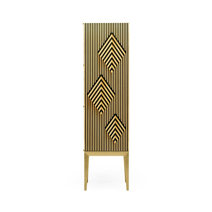 Op Art Diamond Bright Satinwood Left Storage Cabinet