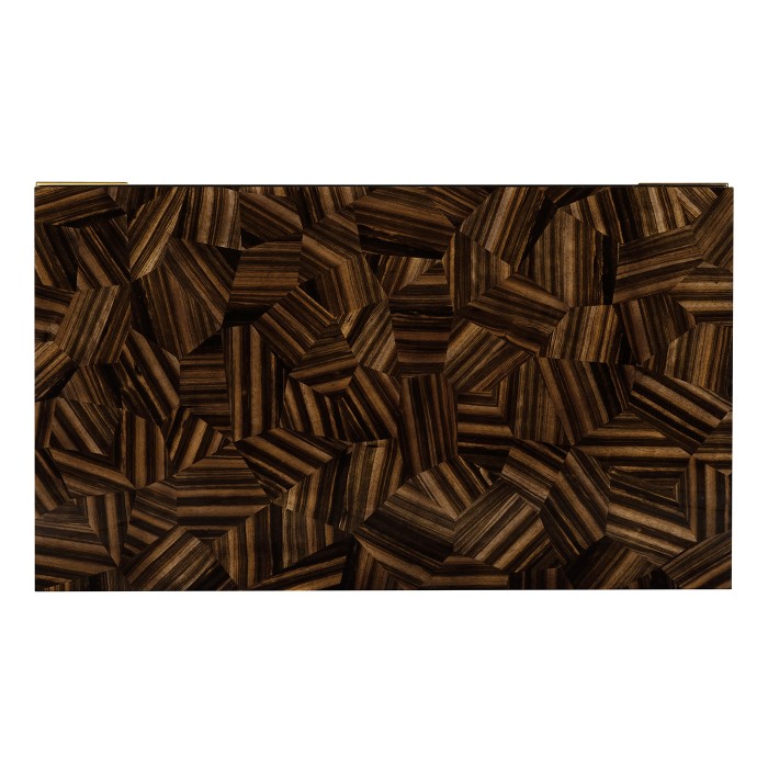 Natural Macassar Ebony & Brass Coffee Table