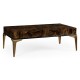 Natural Macassar Ebony & Brass Coffee Table