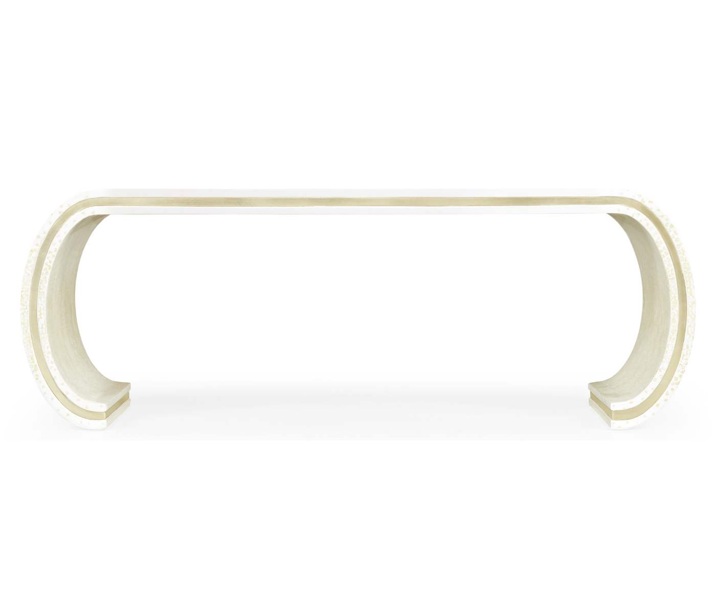 Curved Edges Ivory Eggshell Coffee Table