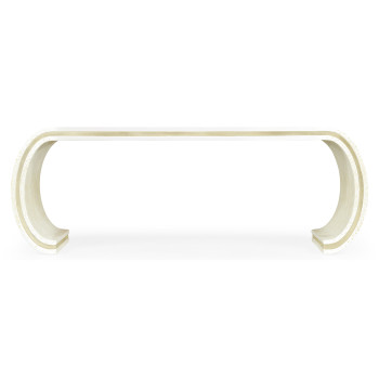 Curved Edges Ivory Eggshell Coffee Table