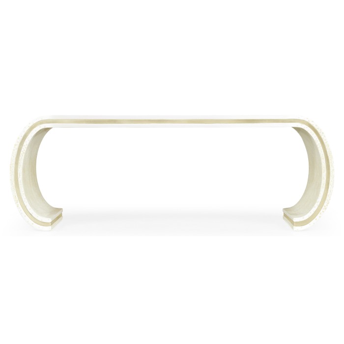 Curved Edges Ivory Eggshell Coffee Table