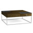 Square Autumn Walnut Coffee Table with Two Glass Top Drawers