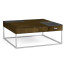 Square Autumn Walnut Coffee Table with Two Glass Top Drawers