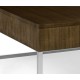 Square Autumn Walnut Coffee Table with Two Glass Top Drawers