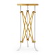 Small Round Antique Satin Gold Brass & Antique Glass Vanity Table