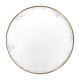 Small Round Antique Satin Gold Brass & Antique Glass Vanity Table