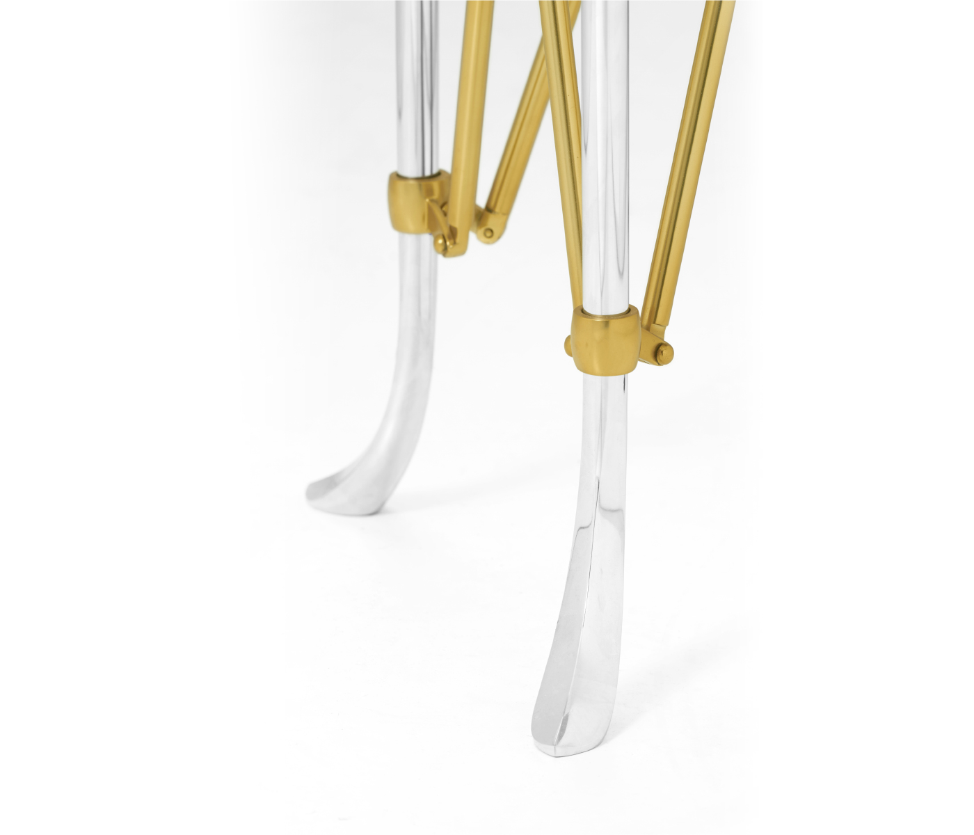 Small Round Antique Satin Gold Brass & Antique Glass Vanity Table