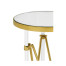 Small Round Antique Satin Gold Brass & Antique Glass Vanity Table