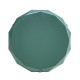 Round Jewel Style Brass & Daphne Blue Diamond Cut End Table