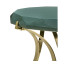 Round Jewel Style Brass & Daphne Blue Diamond Cut End Table