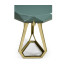 Round Jewel Style Brass & Daphne Blue Diamond Cut End Table
