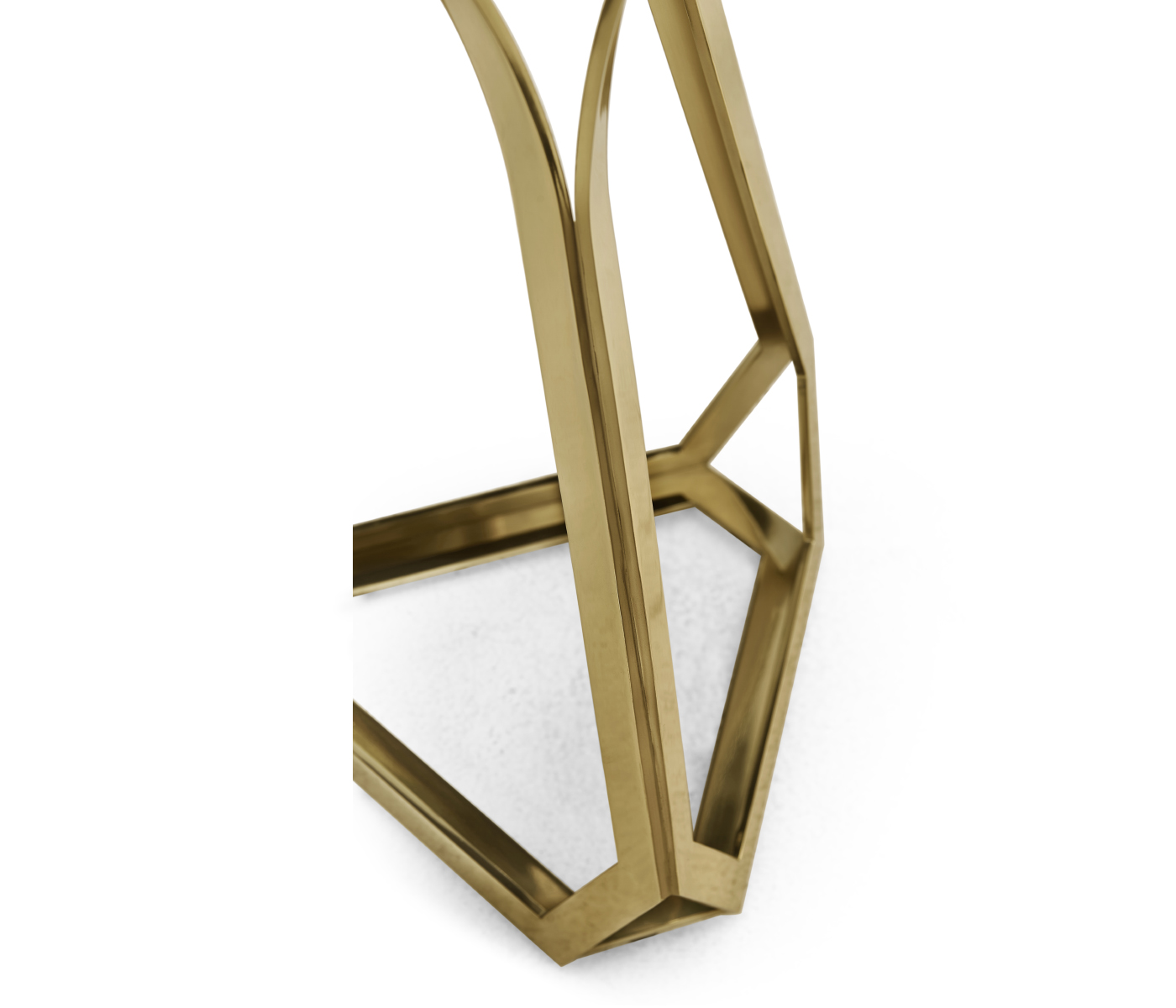 Round Jewel Style Brass & Daphne Blue Diamond Cut End Table