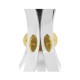 Fusion Round Stainless Steel End Table with Marble Top