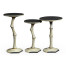 Set of Three Bamboo Style Bone Eggshell & Cerused Oak Nesting Tables