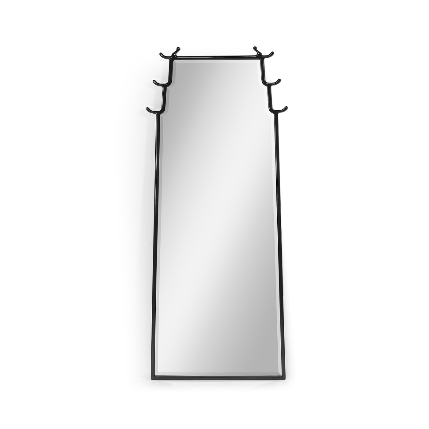 Asian Fusion Smoky Black Floor Standing Mirror