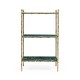Square Graffiti & Brass Three-Tier End Table