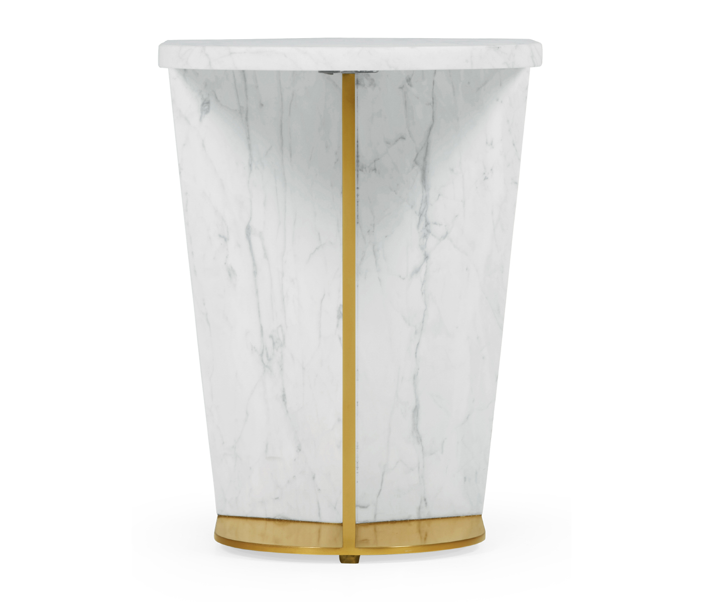 Fusion Medium White Marble & Brass End Table Fusion Medium White Marble & Brass End Table