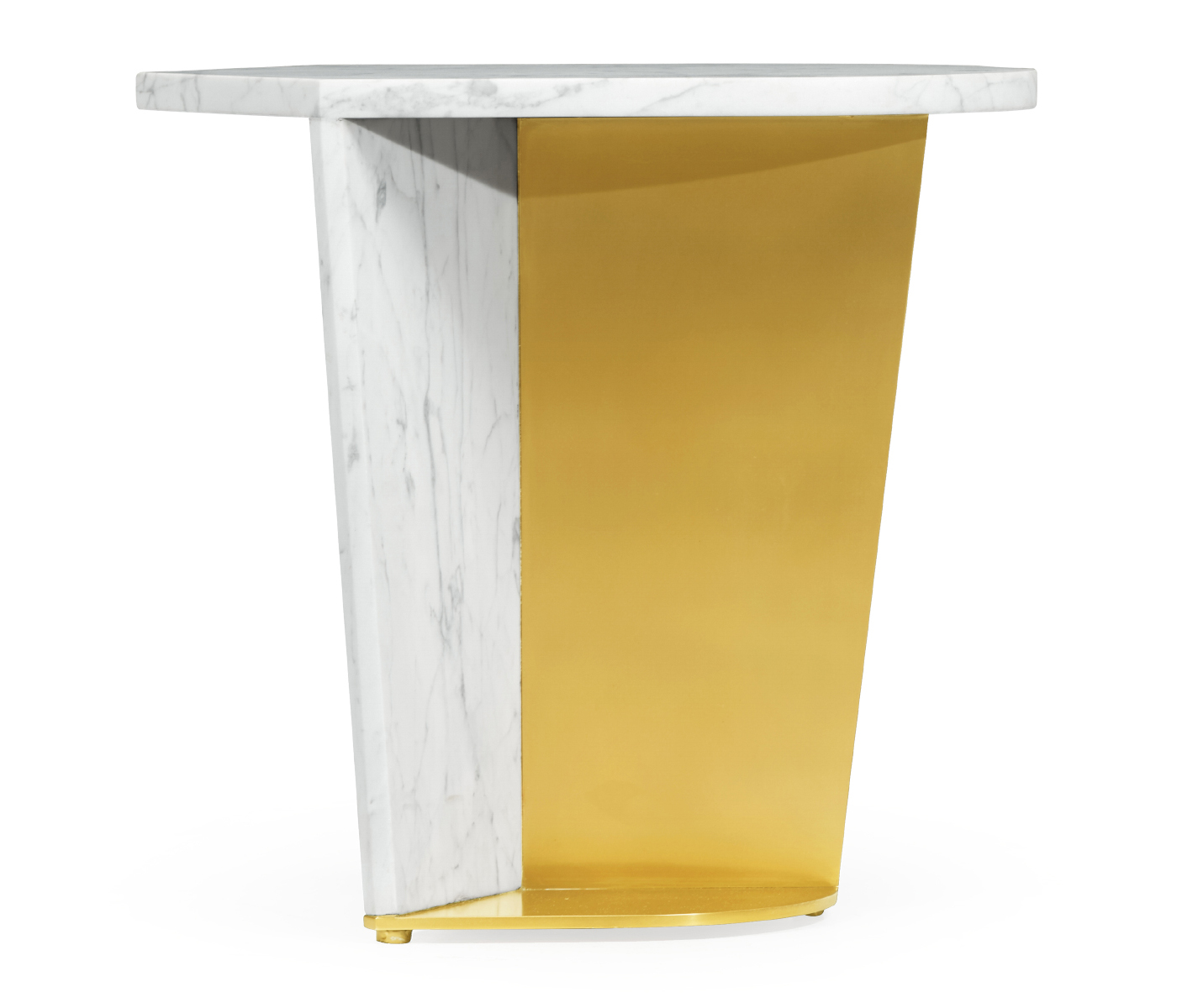 Fusion Medium White Marble & Brass End Table Fusion Medium White Marble & Brass End Table