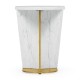 Fusion Small White Marble & Brass End Table
