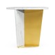 Fusion Small White Marble & Brass End Table