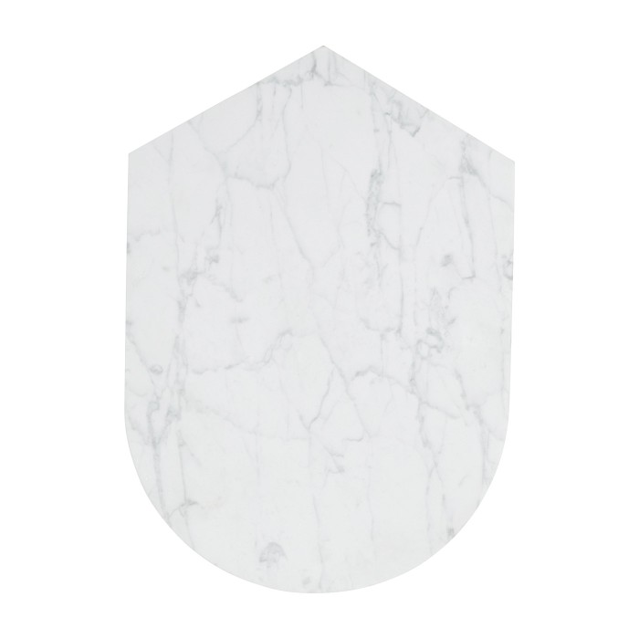 Fusion Small White Marble & Brass End Table