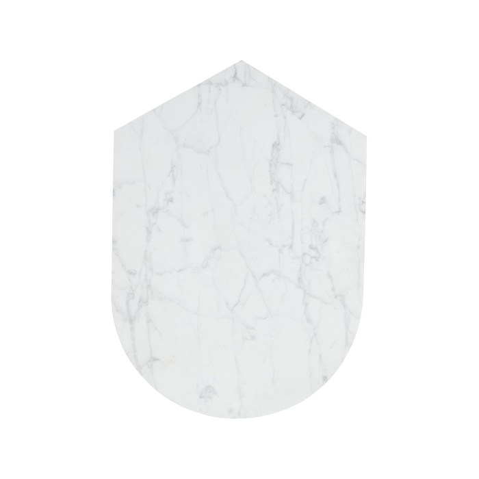 Fusion Small White Marble & Brass End Table