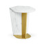 Fusion Small White Marble & Brass End Table Fusion Small White Marble & Brass End Table