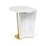 Fusion Small White Marble & Brass End Table Fusion Small White Marble & Brass End Table