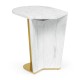 Fusion Small White Marble & Brass End Table