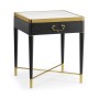 Fusion Square Oak & Marble Lamp Table