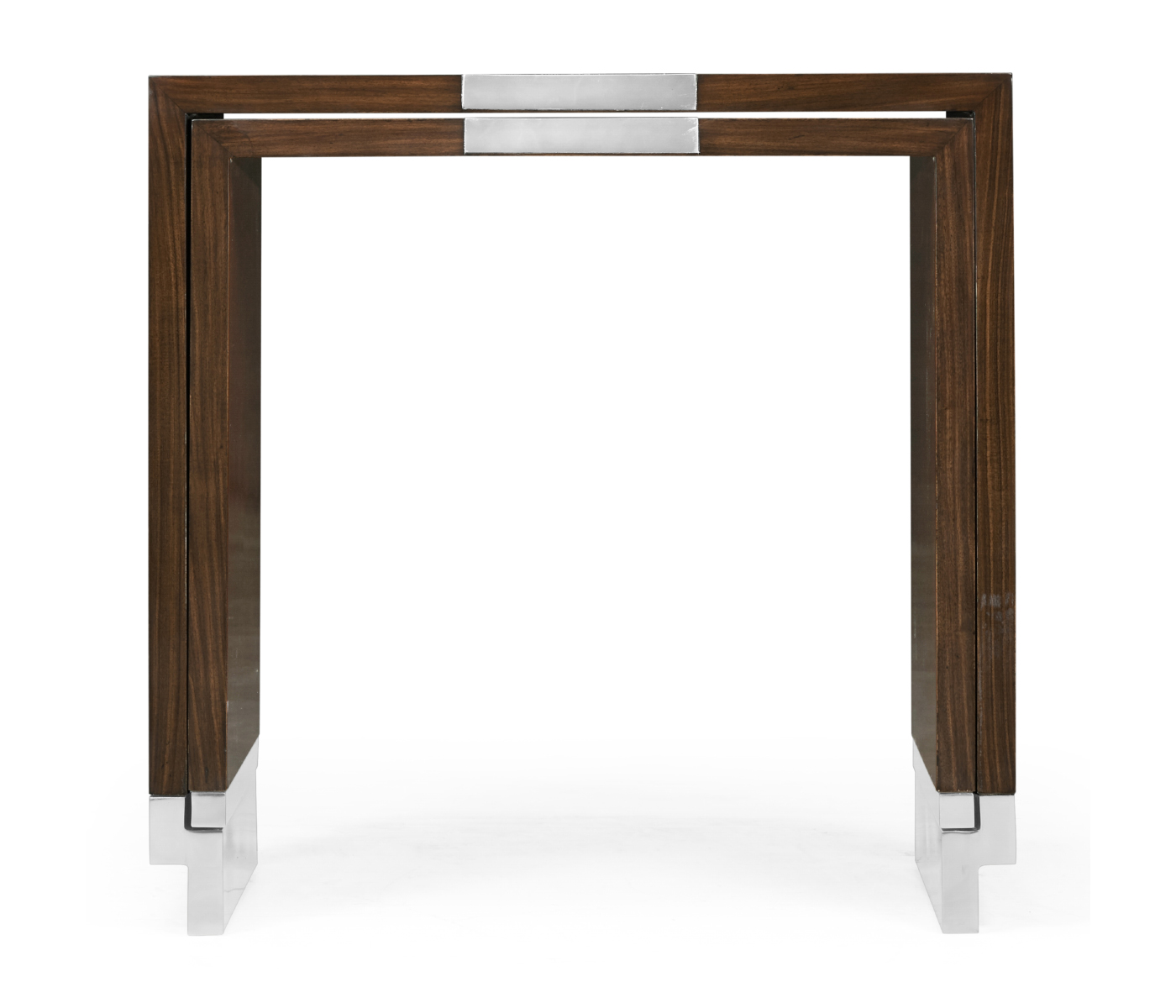 Campaign Style Dark Santos Rosewood Sliding Nesting Tables