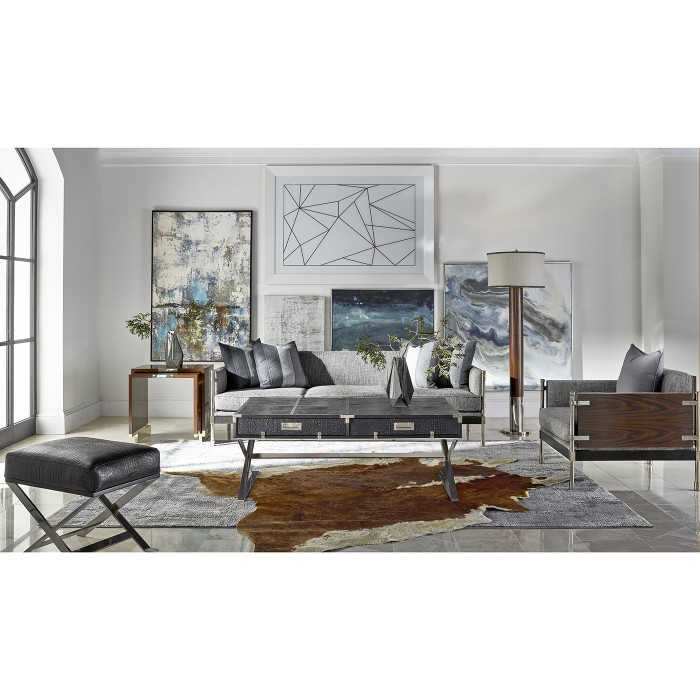Campaign Style Dark Santos Rosewood Sliding Nesting Tables