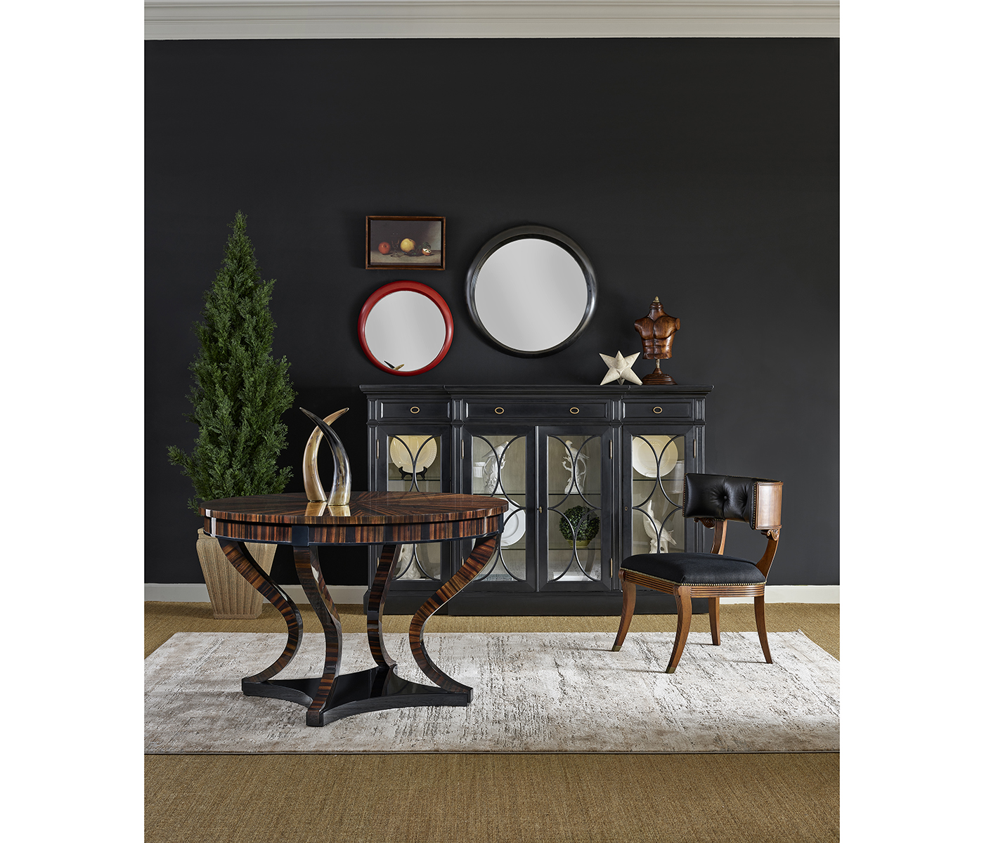 Round Macassar Ebony Centre Table