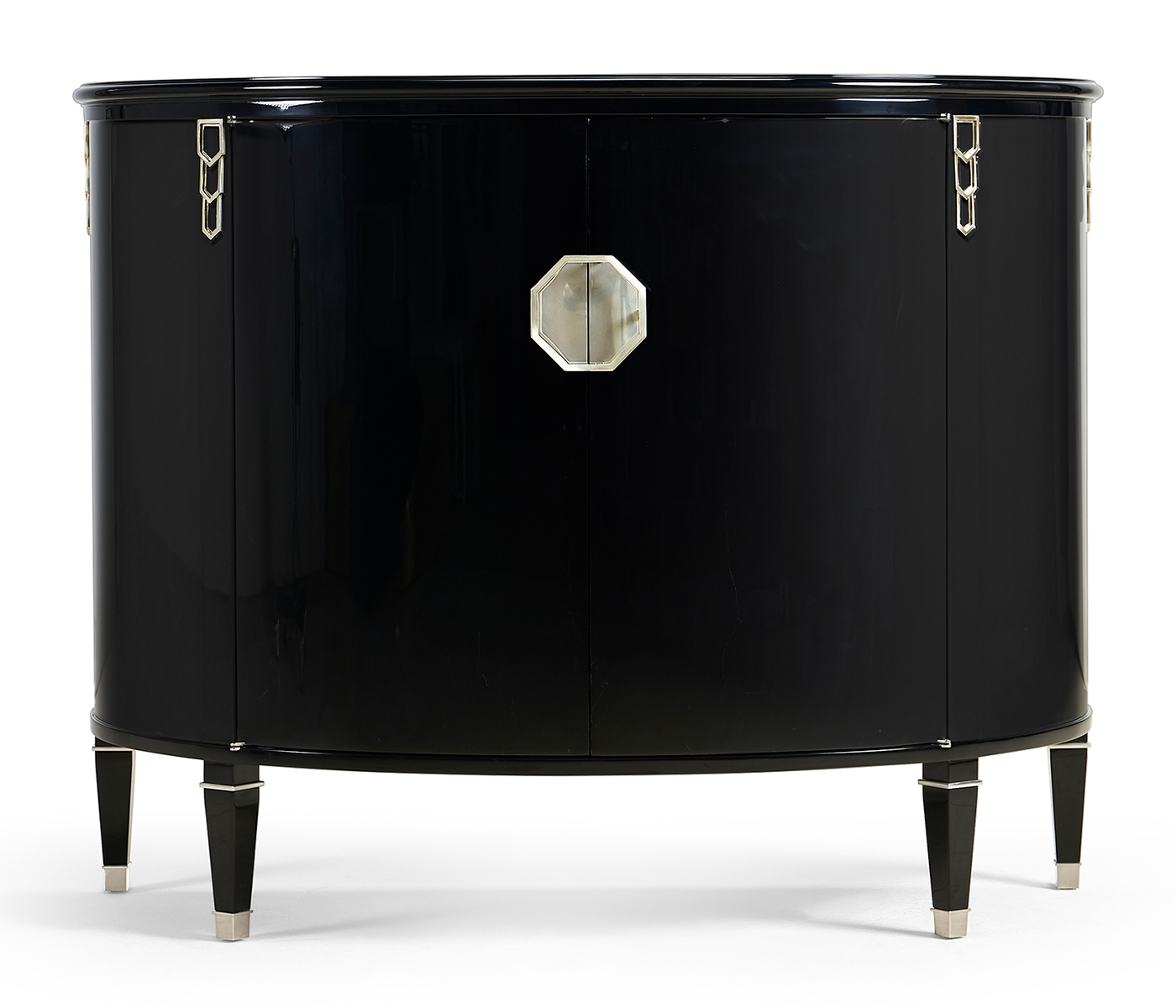 Demilune Smoky Black Storage Cabinet