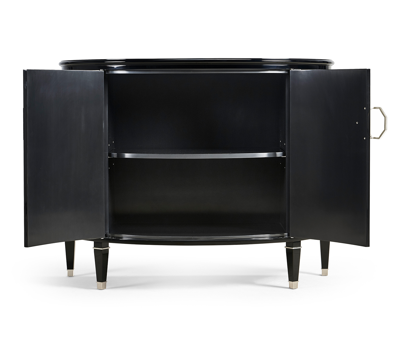 Demilune Smoky Black Storage Cabinet