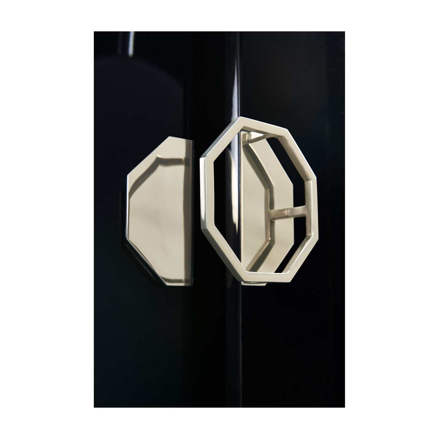 Demilune Smoky Black Storage Cabinet