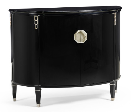 Demilune Smoky Black Storage Cabinet