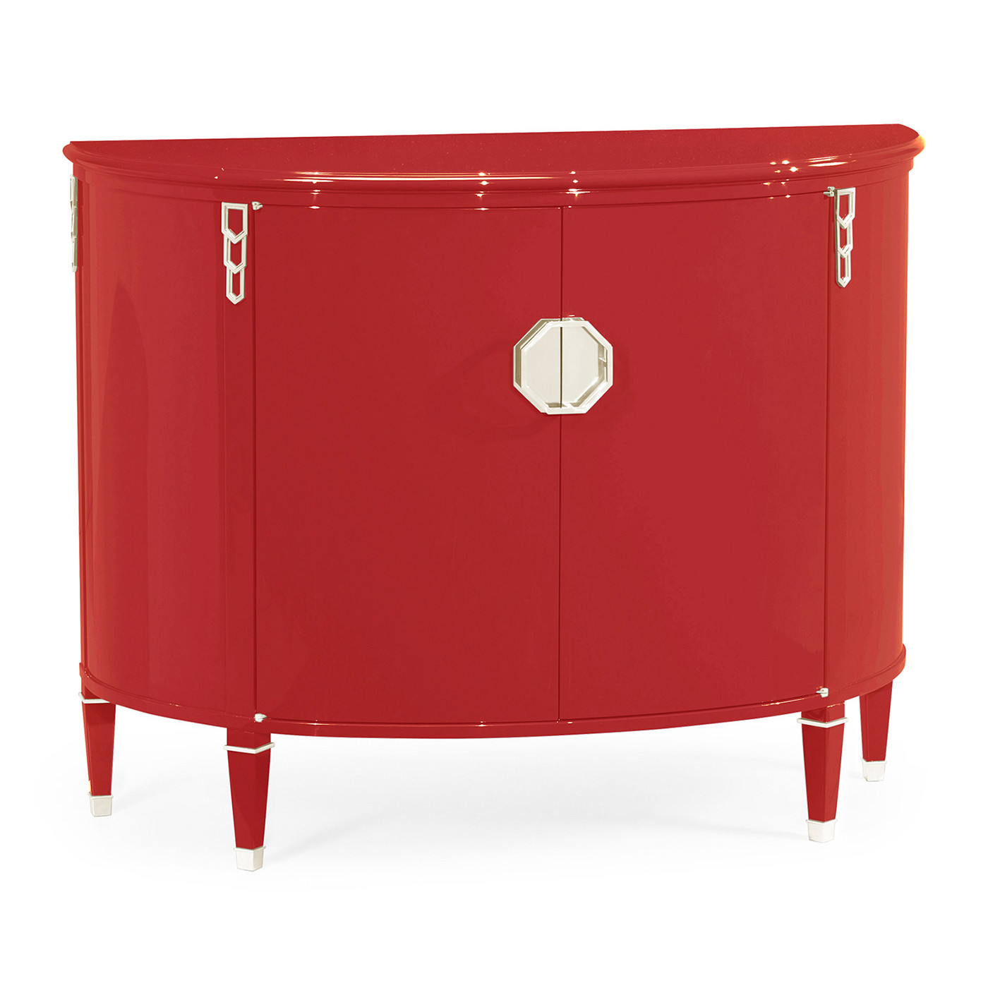 Demilune Vermillion Red Storage Cabinet
