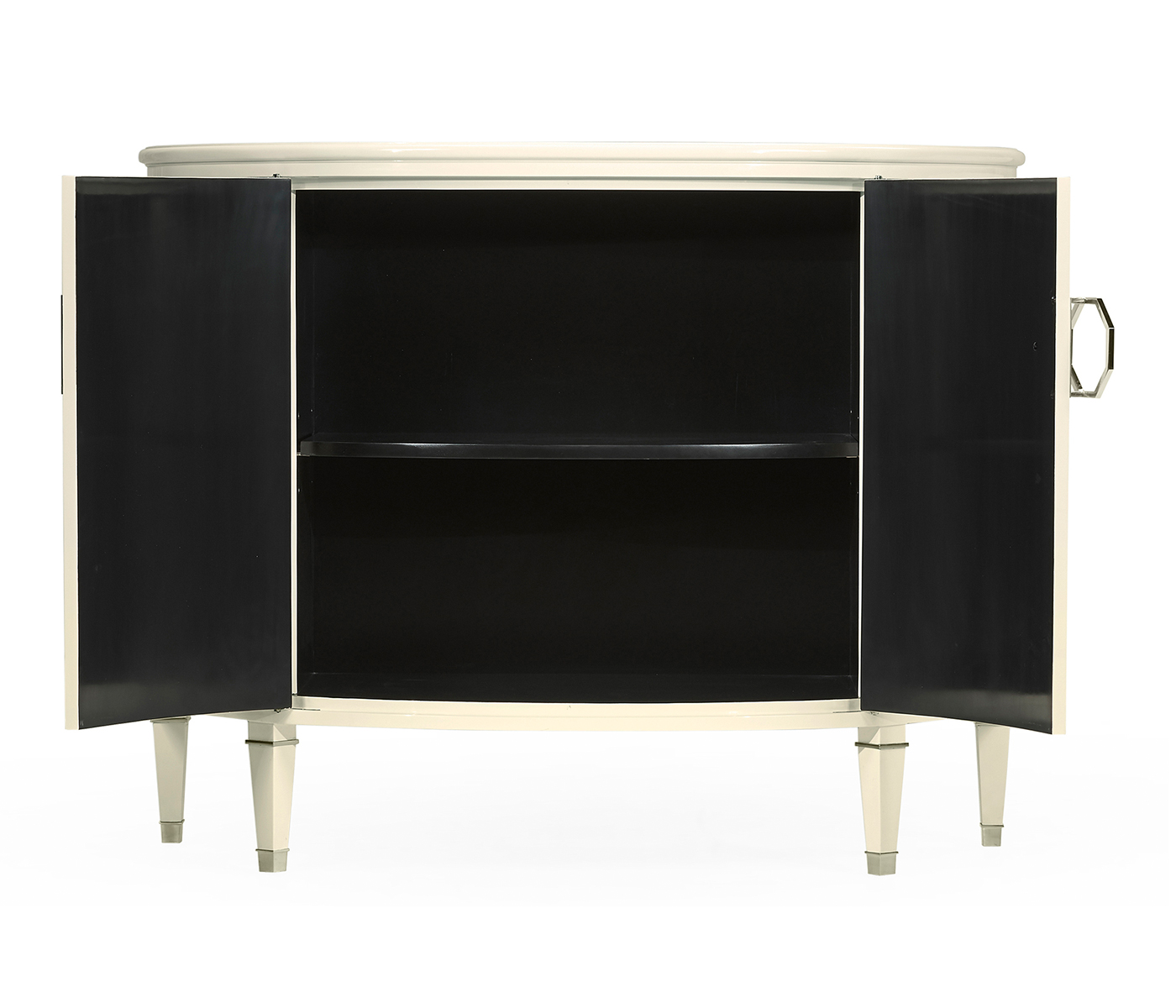 Demilune Winter White Storage Cabinet