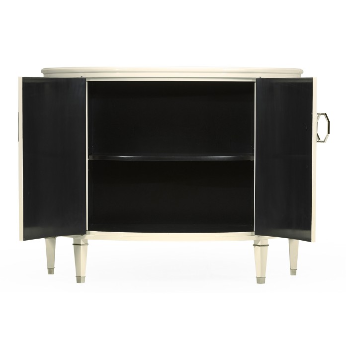 Demilune Winter White Storage Cabinet