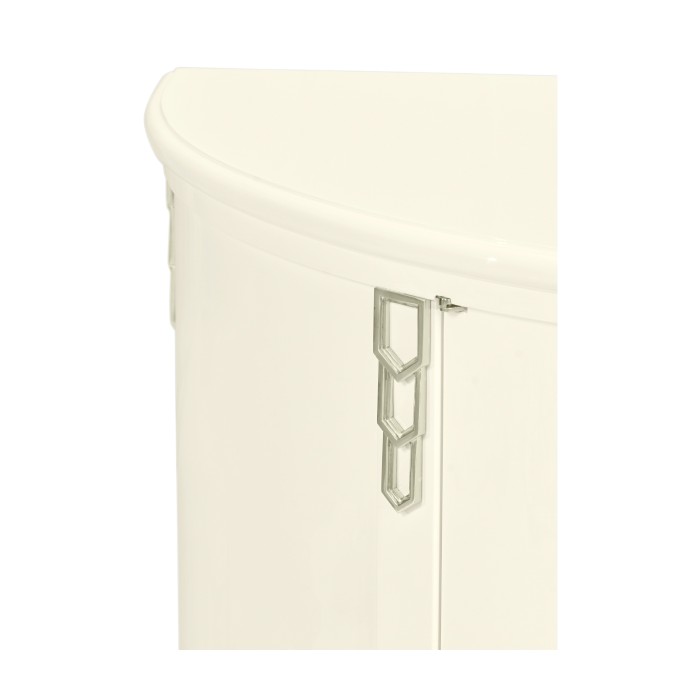 Demilune Winter White Storage Cabinet