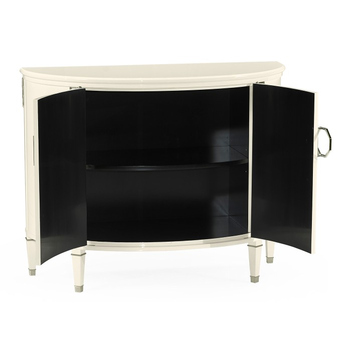 Demilune Winter White Storage Cabinet