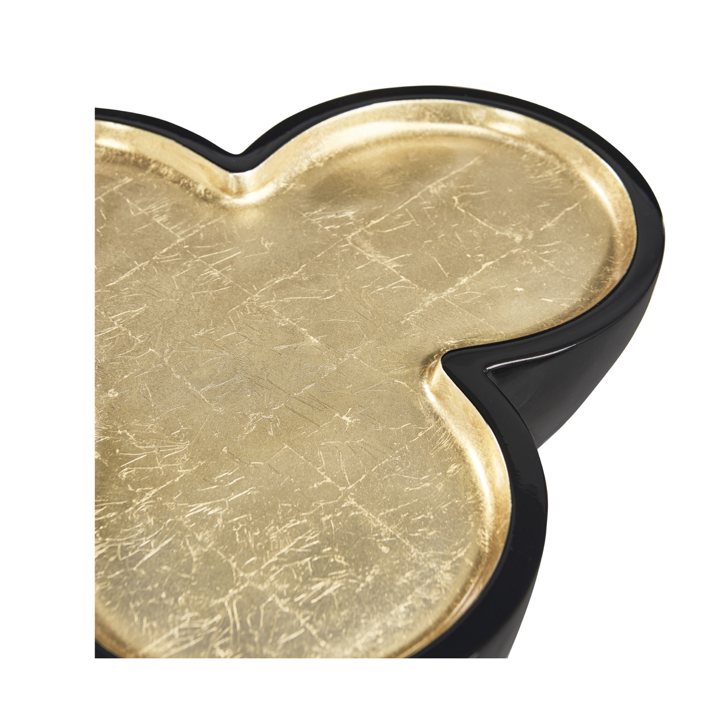 Trefoil Smoky Black & Gold Cut-Out Occasional Table